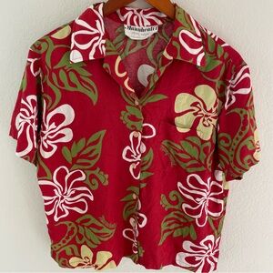 Manuhealii Red and Green Floral Shirt